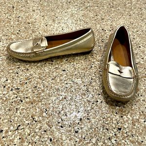 Giorgio Armani gold loafers. Size 36.5, US sz 7. Brand new, never worn.